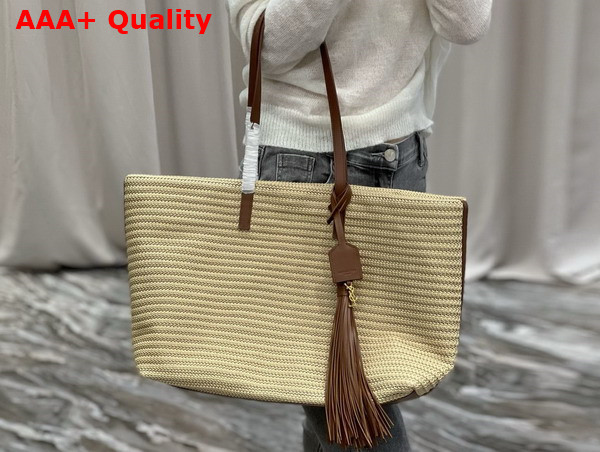 Saint Laurent Shopping Tote in Raffia with Tassel Replica