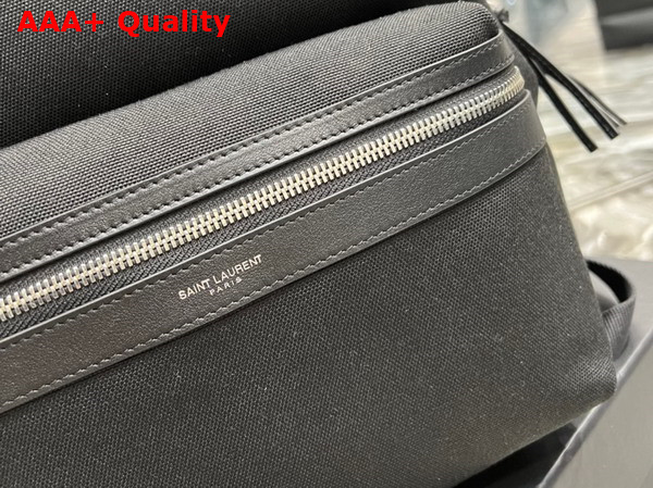 Saint Laurent Small City Backpack in Black Nylon Canvas and Leather Replica
