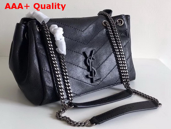 Saint Laurent Small Nolita Bag in Black Vintage Leather Replica