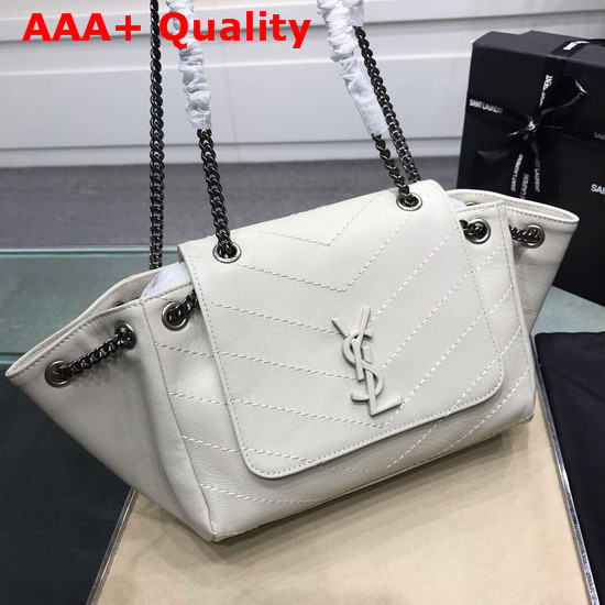 Saint Laurent Small Nolita Bag in White Vintage Leather Replica