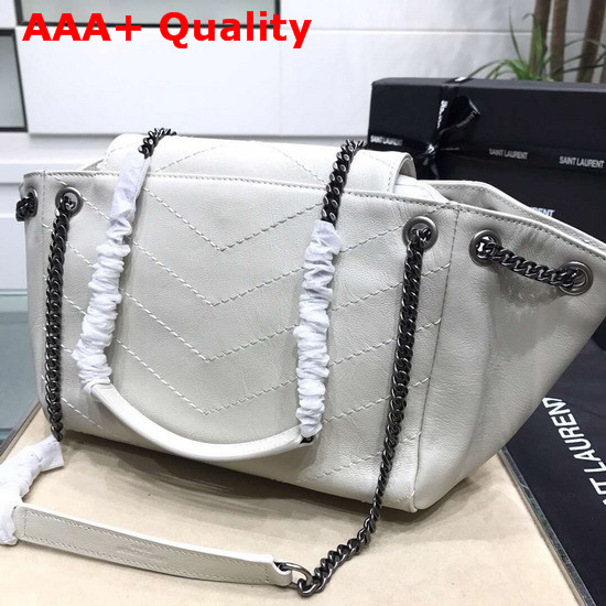 Saint Laurent Small Nolita Bag in White Vintage Leather Replica