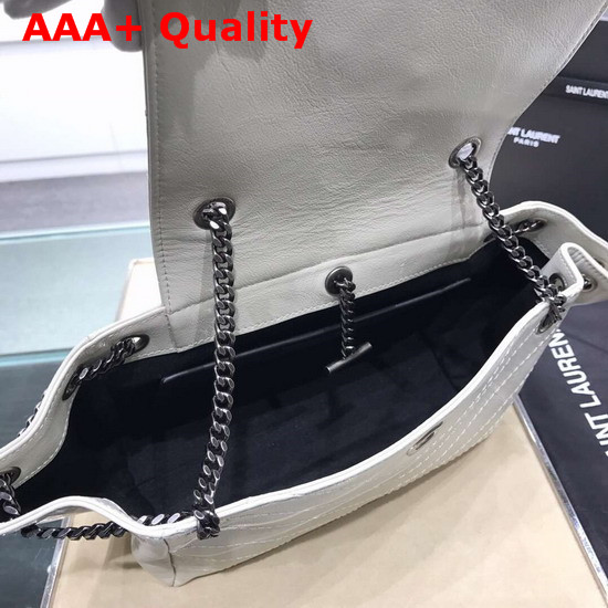 Saint Laurent Small Nolita Bag in White Vintage Leather Replica