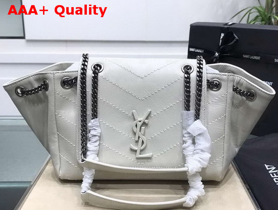 Saint Laurent Small Nolita Bag in White Vintage Leather Replica