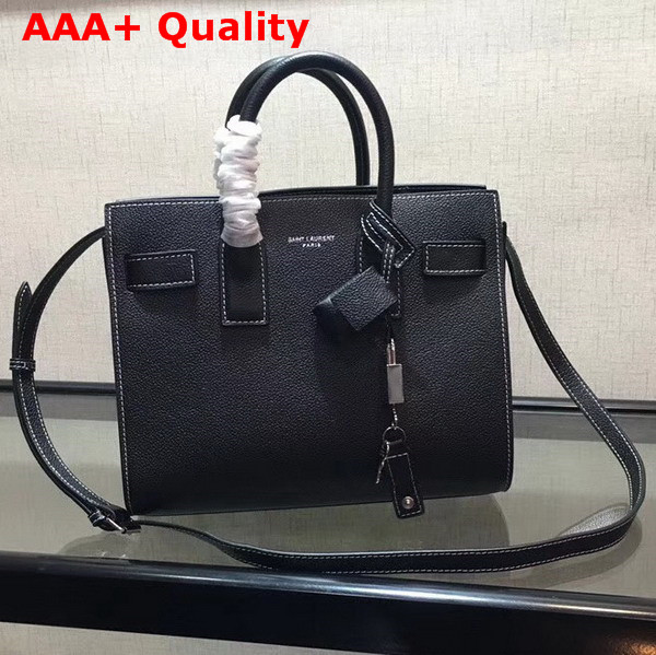 Saint Laurent Small Sac De Jour Souple Bag in Black Grained Leather Replica