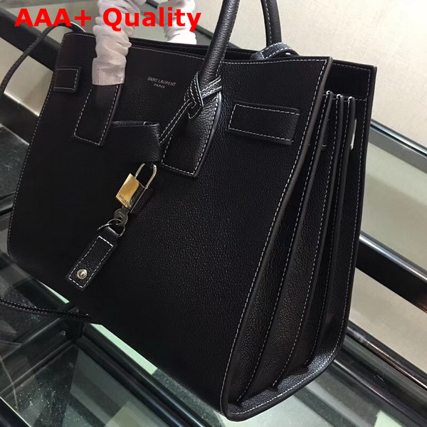 Saint Laurent Small Sac De Jour Souple Bag in Black Grained Leather Replica