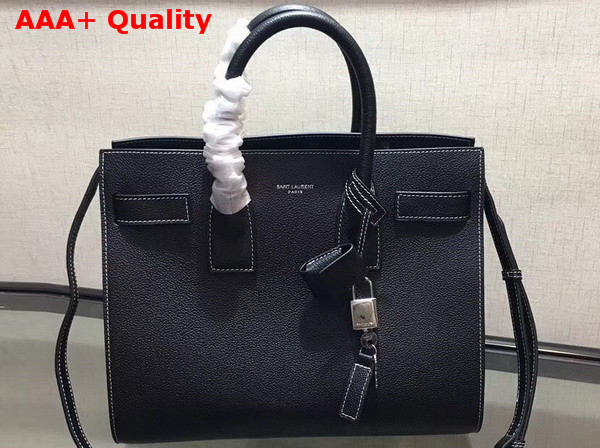 Saint Laurent Small Sac De Jour Souple Bag in Black Grained Leather Replica