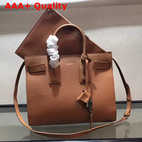 Saint Laurent Small Sac De Jour Souple Bag in Brown Grained Leather Replica