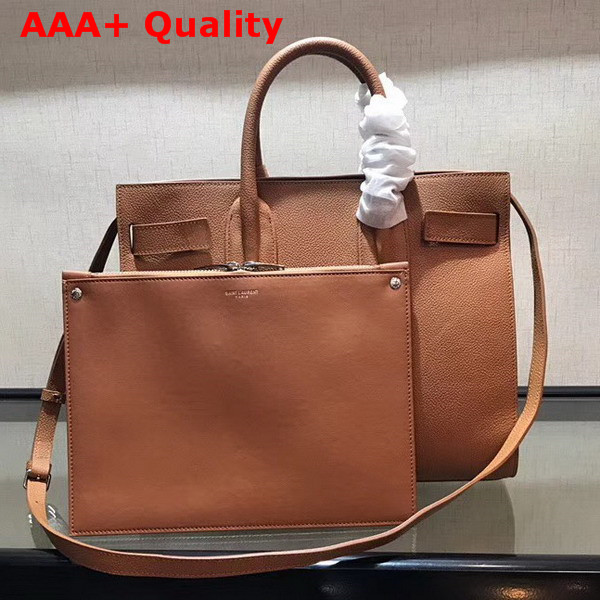 Saint Laurent Small Sac De Jour Souple Bag in Brown Grained Leather Replica