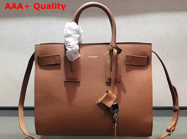 Saint Laurent Small Sac De Jour Souple Bag in Brown Grained Leather Replica