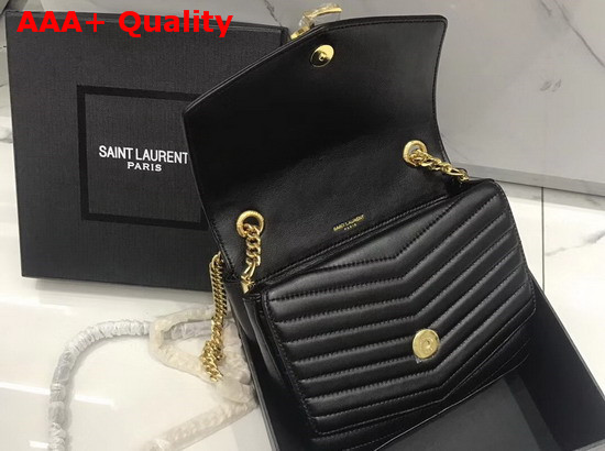 Saint Laurent Small Soft Sulpice Chain Bag in Quilted Black Leather Replica