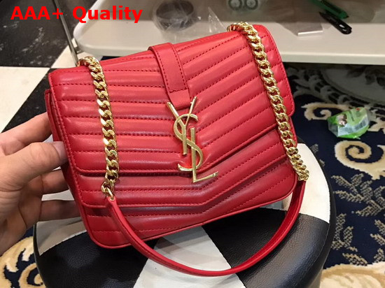 Saint Laurent Small Sulpice Chain Bag in Quilted Red Leather Replica