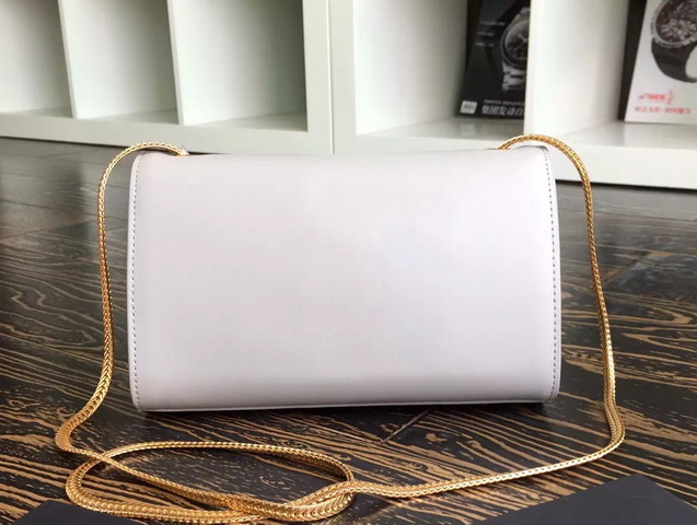 Saint Laurent Small Tassel Satchel Light Grey Gold Chain for Sale