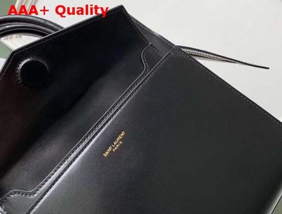 Saint Laurent Small Uptown Tote in Black Shiny Smooth Leather Replica