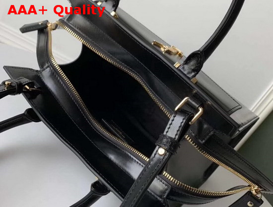 Saint Laurent Small Uptown Tote in Black Shiny Smooth Leather Replica