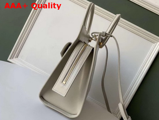 Saint Laurent Small Uptown Tote in Blanc Vintage Shiny Smooth Leather Replica