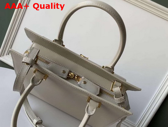 Saint Laurent Small Uptown Tote in Blanc Vintage Shiny Smooth Leather Replica