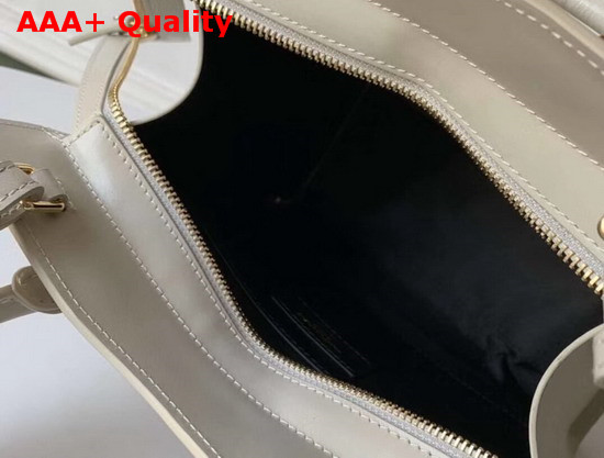 Saint Laurent Small Uptown Tote in Blanc Vintage Shiny Smooth Leather Replica