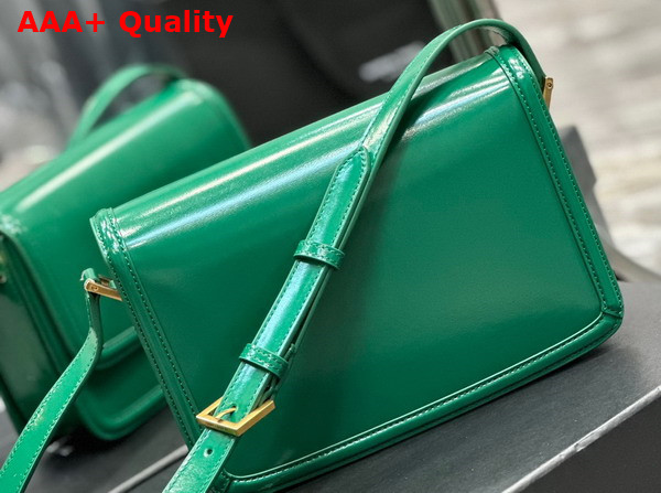 Saint Laurent Solferino Medium Satchel Green Box Saint Laurent Leather Replica