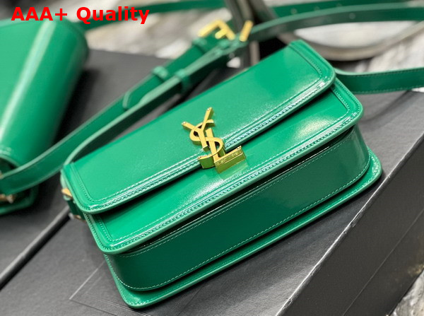 Saint Laurent Solferino Medium Satchel Green Box Saint Laurent Leather Replica