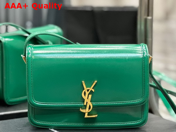 Saint Laurent Solferino Medium Satchel Green Box Saint Laurent Leather Replica