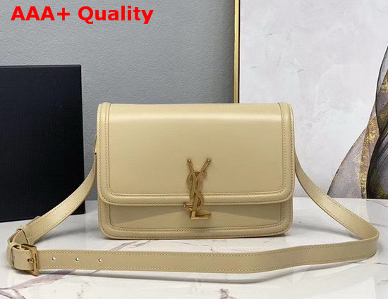 Saint Laurent Solferino Medium Satchel in Box Saint Laurent Leather Beige Replica