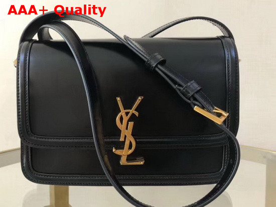 Saint Laurent Solferino Medium Satchel in Box Saint Laurent Leather Black Replica