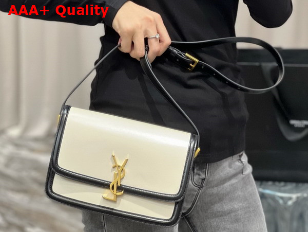 Saint Laurent Solferino Medium Satchel in Box Saint Laurent Leather Blanc Vintage Replica