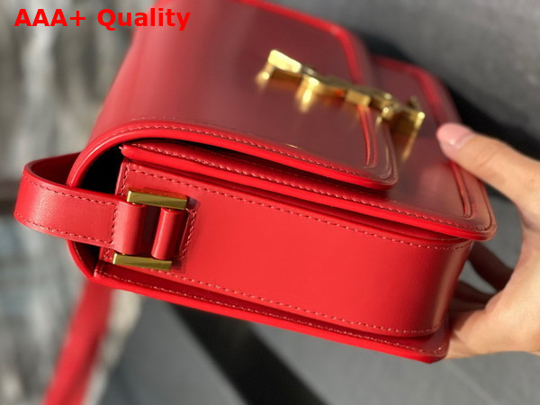 Saint Laurent Solferino Medium Satchel in Box Saint Laurent Leather Eros Red Replica