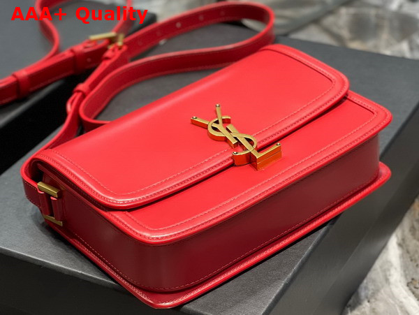 Saint Laurent Solferino Medium Satchel in Box Saint Laurent Leather Eros Red Replica