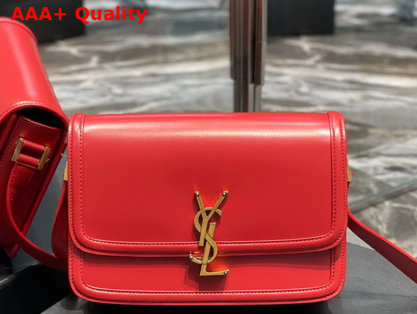 Saint Laurent Solferino Medium Satchel in Box Saint Laurent Leather Eros Red Replica