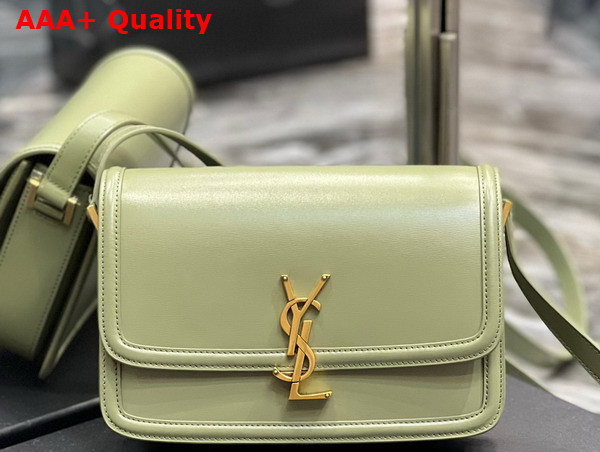 Saint Laurent Solferino Medium Satchel in Box Saint Laurent Leather Pistache Replica