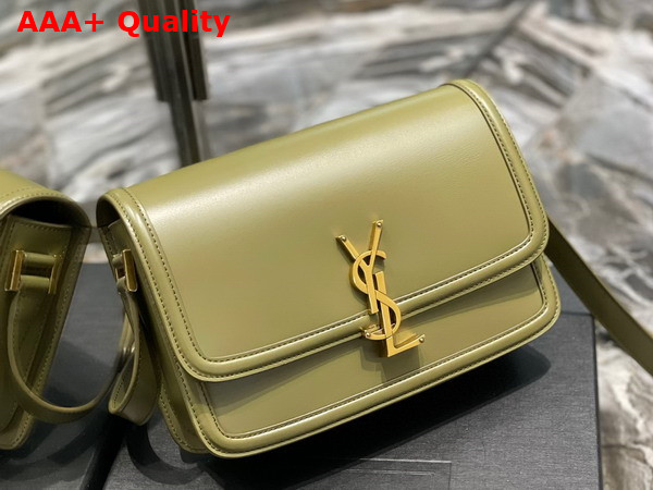 Saint Laurent Solferino Medium Satchel in Green Box Saint Laurent Leather Replica