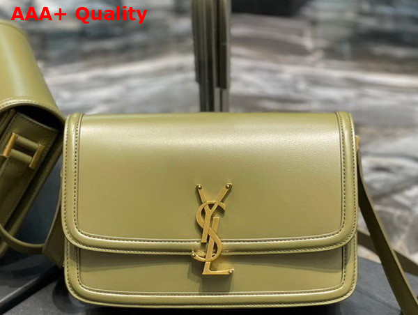 Saint Laurent Solferino Medium Satchel in Green Box Saint Laurent Leather Replica