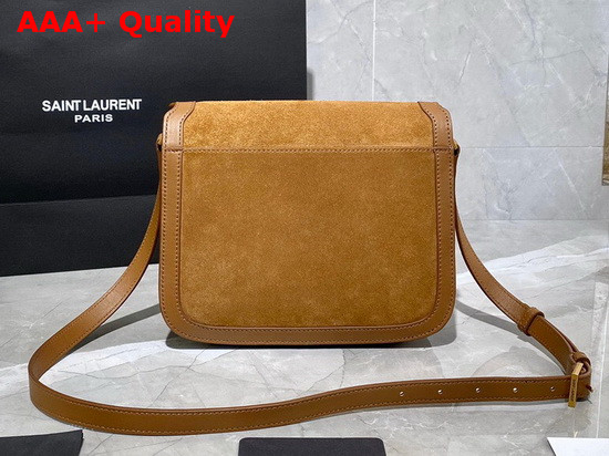 Saint Laurent Solferino Medium Soft Satchel in Suede and Smooth Leather Cinnamon Replica