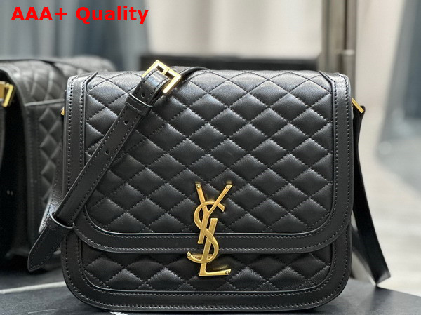 Saint Laurent Solferino Medium Supple Satchel in Black Quilted Lambskin Replica