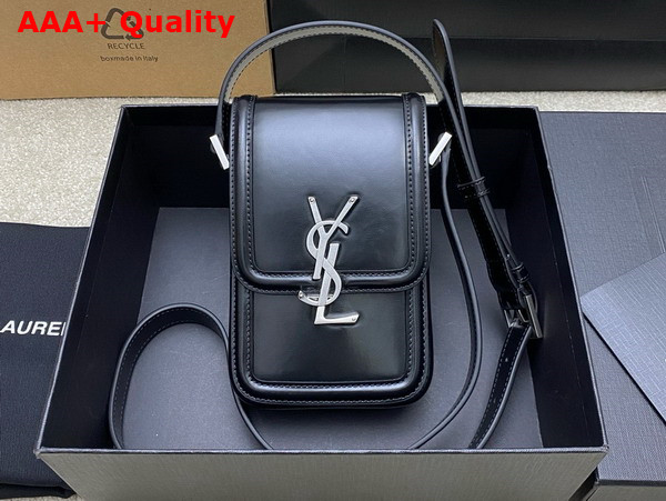 Saint Laurent Solferino Mini Bag in Smooth Leather Black Replica