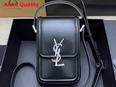 Saint Laurent Solferino Mini Bag in Smooth Leather Black Replica