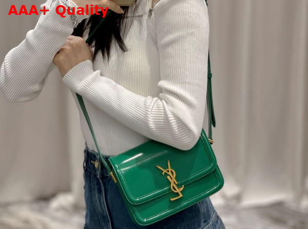 Saint Laurent Solferino Small Satchel Green Box Saint Laurent Leather Replica