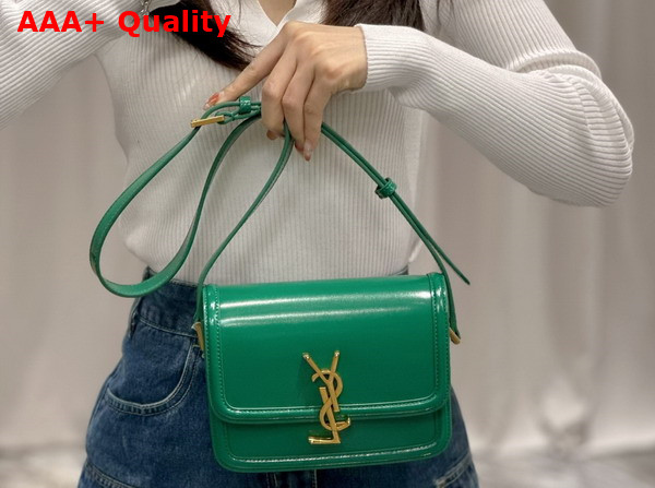 Saint Laurent Solferino Small Satchel Green Box Saint Laurent Leather Replica