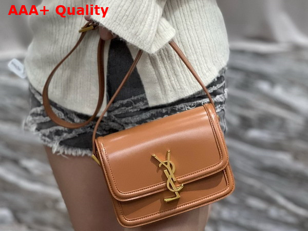 Saint Laurent Solferino Small Satchel in Dark Honey Box Saint Laurent Leather Replica