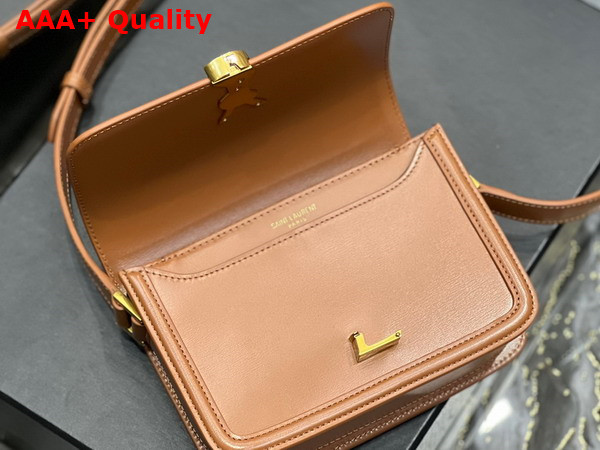 Saint Laurent Solferino Small Satchel in Dark Honey Box Saint Laurent Leather Replica