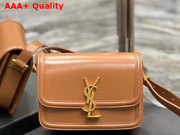 Saint Laurent Solferino Small Satchel in Dark Honey Box Saint Laurent Leather Replica