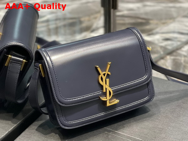 Saint Laurent Solferino Small Satchel in Dark Navy Box Saint Laurent Leather Replica