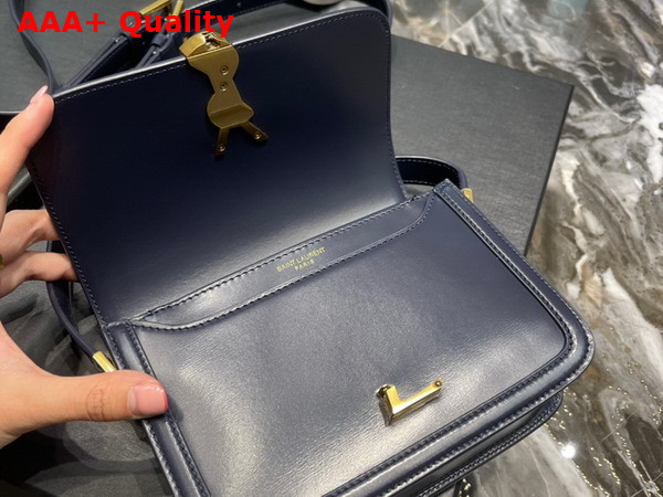 Saint Laurent Solferino Small Satchel in Dark Navy Box Saint Laurent Leather Replica