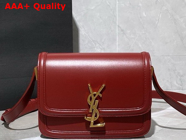 Saint Laurent Solferino Small Satchel in Dark Red Box Saint Laurent Leather Replica