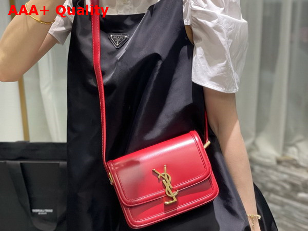 Saint Laurent Solferino Small Satchel in Eros Red Box Saint Laurent Leather Replica