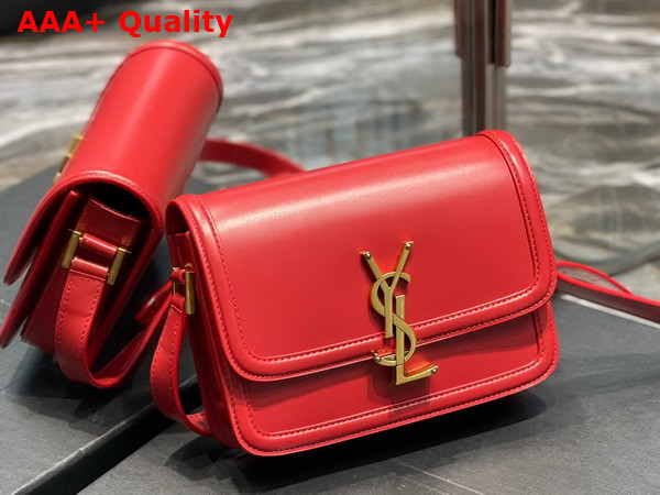 Saint Laurent Solferino Small Satchel in Eros Red Box Saint Laurent Leather Replica