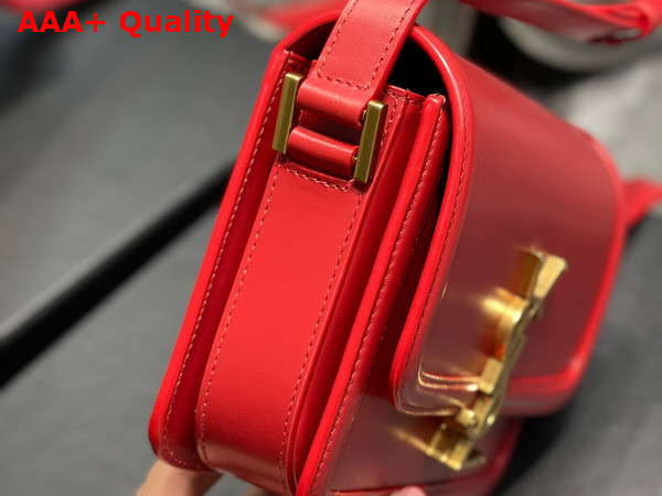 Saint Laurent Solferino Small Satchel in Eros Red Box Saint Laurent Leather Replica