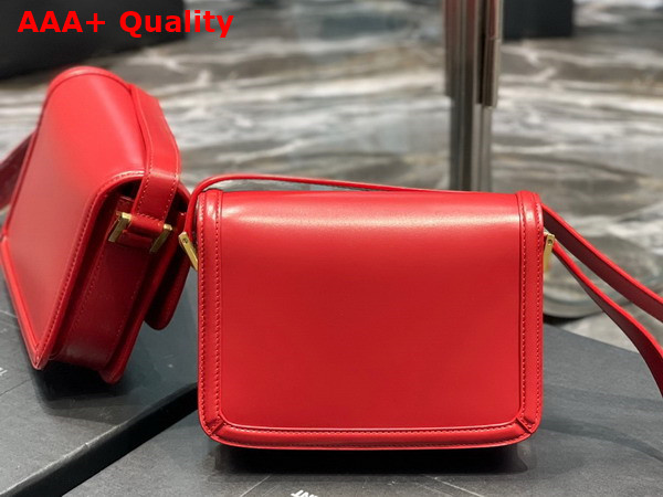 Saint Laurent Solferino Small Satchel in Eros Red Box Saint Laurent Leather Replica