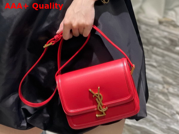 Saint Laurent Solferino Small Satchel in Eros Red Box Saint Laurent Leather Replica